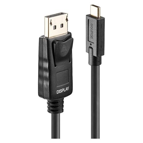 Lindy - Câble DisplayPort - 24 pin USB-C (M) pour DisplayPort (M) - USB 3.1 / DisplayPort 1.2 - 5 m - rond, actif, support 4K60Hz (4096 x 2160) - noir