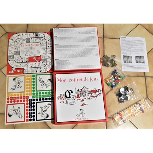 Mon Coffret De Jeux Le Petit Nicolas Sempe Creation Francaise Mikado Jeu De L'oie Billes Backgammon Dames Petits Chevaux Goscinny