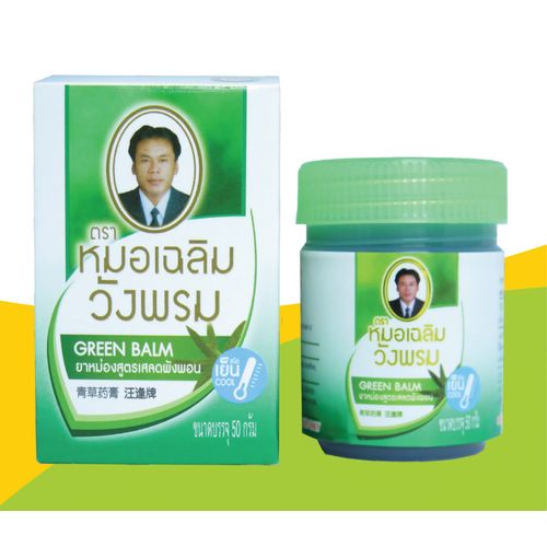 Wangphrom Vert Baume Aux Huiles Essentielles Rafraichissantes Thai 50g Barleria Lupulina Anti Douleur Et Relaxation 