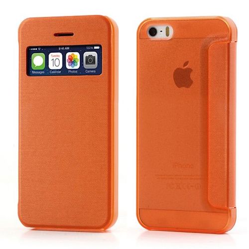 Etui À Rabat Iphone 5 5s Se Orange Eco-Cuir (Pu)