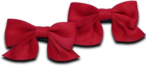 Lot De 2 Pinces À Cheveux Avec Noeuds En Ruban Gros-Grain Et Pinces Crocodile Antidérapantes, Accessoires De Mode Pour Femmes Et Filles, Idéal Pour Noël, Mariages, Fêtes¿Rouge¿ 