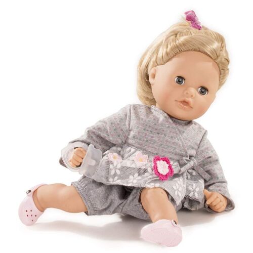 Gotz Cosy Aquini 13 Soft Cloth Bath Baby Doll With Blond Hair And Blue Sleeping Eyes