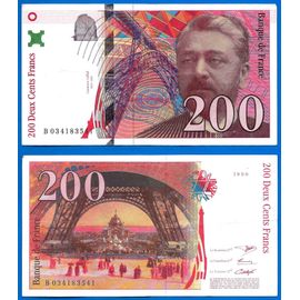 France 200 Francs 1996 Serie B Gustave Eiffel Tour Billet Franc