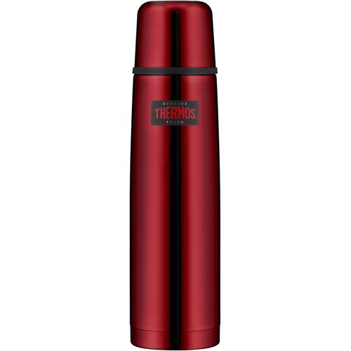 Light & Compact Stainless Steel Flask, Red, 1 Litre