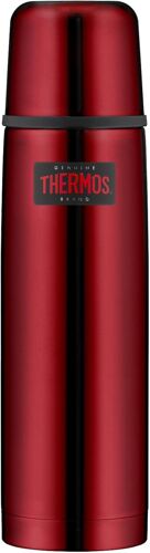 Light & Compact Stainless Steel Flask, Red, 1 Litre