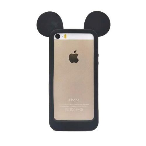 COQUE iPHONE 4 4S OREILLE DE MICKEY NOIR 3D CARTOON SILICONE SOUPLE (TPU)