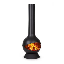 Blumfeldt Knight On Fire Poele A Bois Decoratif - Chauffage De Jardin Ou Terrasse - Design Cheminee Moderne - Acier Inoxydable Resistant - Noir