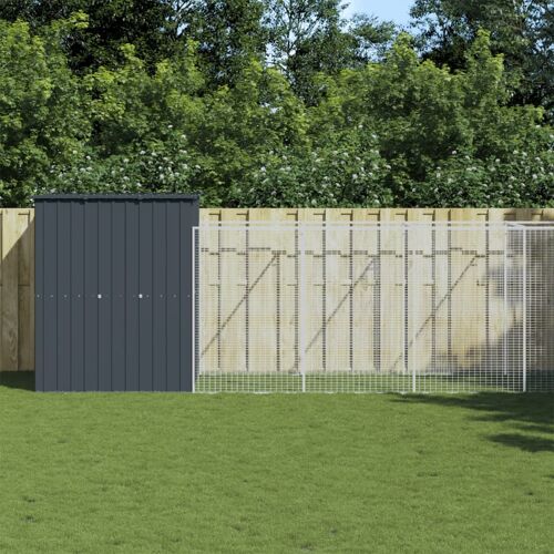Vidaxl Niche Pour Chien Avec Cour Anthracite 165x1271x181 Cm