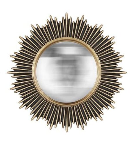 Emde - Miroir soleil convexe doré 24,5cm int et 45cm ext - Jaune