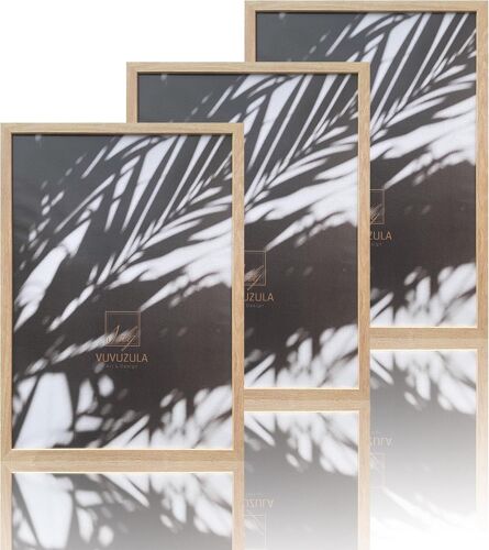 Lot de 3 cadres photo, carrés, en bois MDF, avec passe-partout, noirs, 15 x 15 cm, 10 x 10 cm