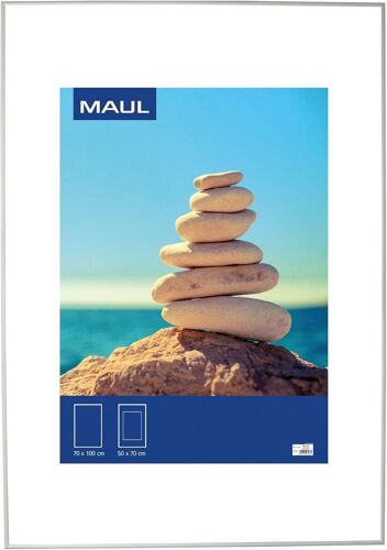 Cadre Photo en Aluminium | Format Portrait ou Paysage | Avec Insert Passe-Partout | Cadre Amovible Amovible | Verre Plastique | Cadre Photo 21 x 30 cm | Argenté