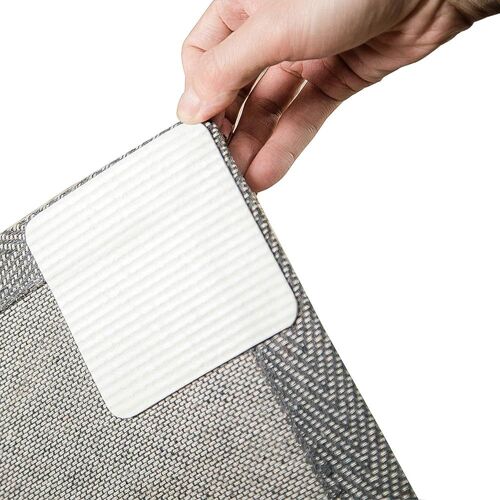Lot de 4 pinces pour tapis de 9,9 x 9,9 cm, antidérapantes et lavables pour tapis, maintiennent votre tapis en place et rendent le coin plat et se décollent facilement.