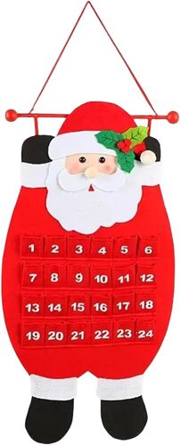 Calendrier de l'Avent - Père Noël, calendrier mural de l'Avent en feutre, calendrier de l'Avent remplissable à 24 cases, calendrier de Noël DIY