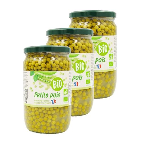 Lot 3x Petits Pois Bio - Bocal 660g