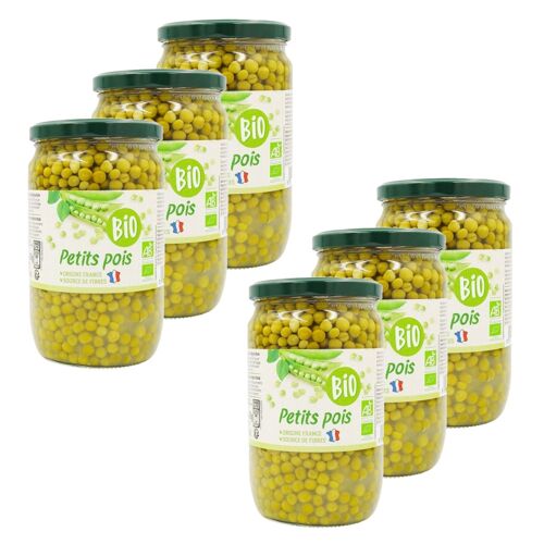 Lot 6x Petits Pois Bio - Bocal 660g