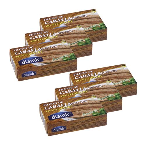 Lot 6x Filets Maquereaux À L'escabèche - Boîte 90g