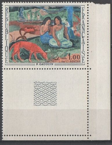 Timbre France 1968 Yvert Et Tellier N°1568 Paul Gauguin Coin De Feuille Neuf** Gomme Intacte