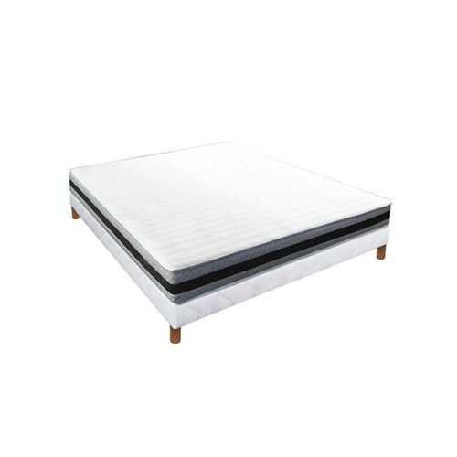 Ensemble Essenzia MORPHOZONE 190 + Sommier Tradition + Pieds 130x200 STRETCH Latex