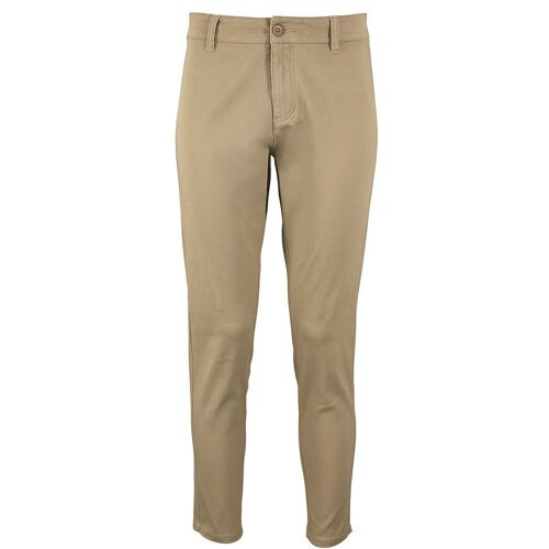 Pantalon Toile Stretch Femme - 01425 7-8ème - Beige Chataigne