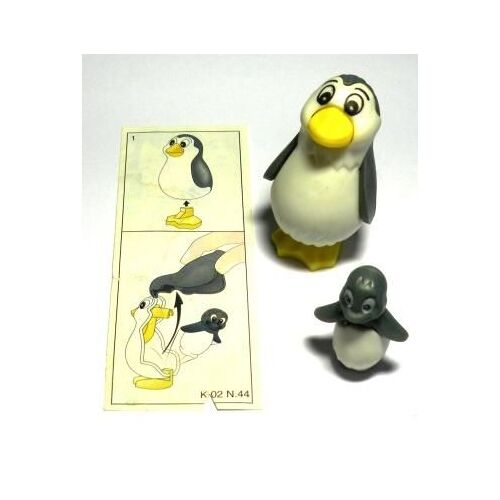 Figurine "Kinder" (2001) Le Pingouin Et Son Petit (K02n44 / K02-44) Avec Bpz