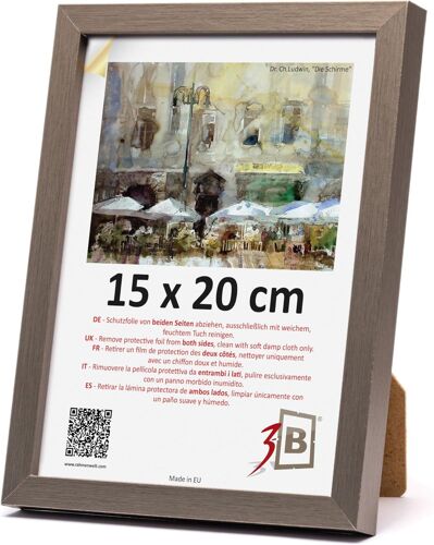 Cadre de l'image MEGA - Marron (chêne avec un grain de bois visuellement doux) - 15x21 cm (A5) - cadre photo en bois avec verre acrylique