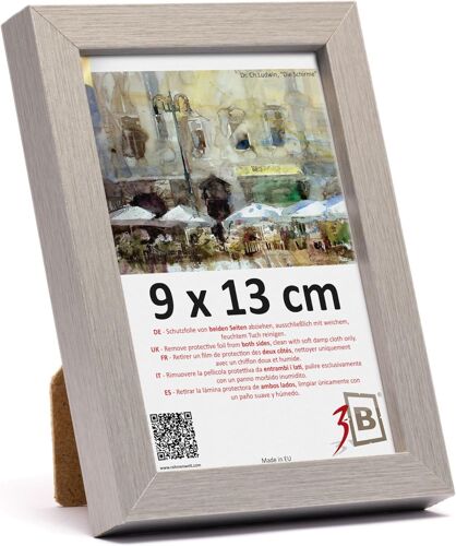Cadre de l'image MEGA - Marron (chêne avec un grain de bois visuellement doux) - 15x21 cm (A5) - cadre photo en bois avec verre acrylique
