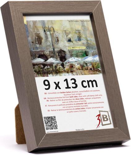 Cadre de l'image MEGA - Marron (chêne avec un grain de bois visuellement doux) - 15x21 cm (A5) - cadre photo en bois avec verre acrylique
