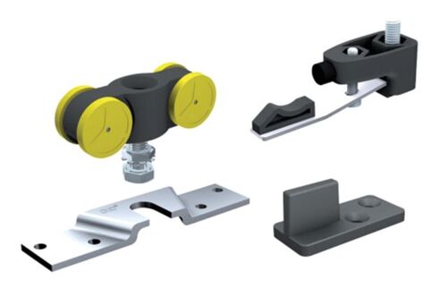 Garniture SAF80 MANTION SAS - Pour porte 80 Kg - (2 montures 2 butées réglables 1 guide 1103 1 clé) - SAF80