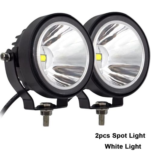 Nlpearl-Phares Antibrouillard Ronds À Led Pour Voiture,Feux De Travail Tout-Terrain,12v,24v,4 Pouces,Rl D343,Vélo 514 Up,Camion,Bateau,Moto,2 Pièces - Type 4 Inch Spot-White #A