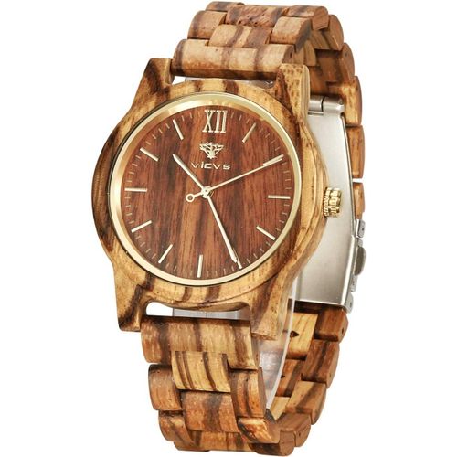 Montres En Bois Pour Hommes Et Femmes, Noyer Naturel/Bois D'olivier Chronographe À Quartz Japonais, Bracelet Réglable, Sports Militaires Et Loisirs