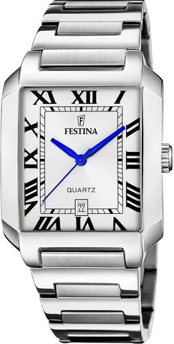 Montre Festina Pour Homme F20677/1 On The Square Boîtier En Acier Inoxydable Gris Bracelet En Acier Inoxydable Gris