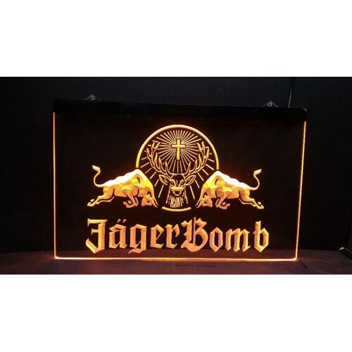 Panneau Lumineux Jagermeister Jagerbomb Led Enseigne Neon Lampe 200x300 5 Couleurs