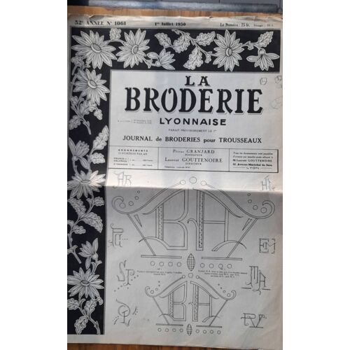 La Broderie Lyonnaise N °1061, 1er Juillet 1950