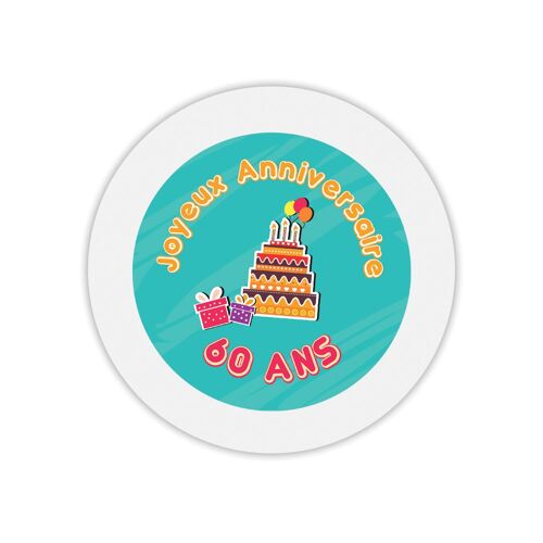 Tapis de souris rond joyeux anniversaire 60 ans
