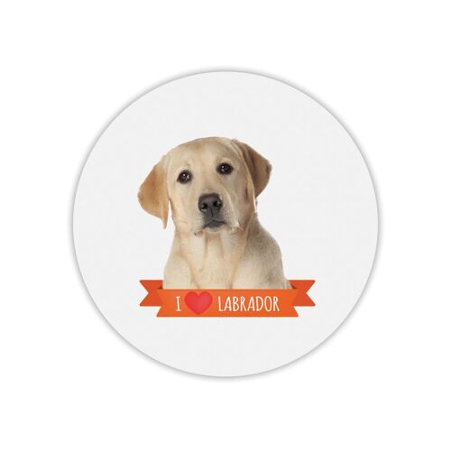 Tapis de souris rond imprimé labrador