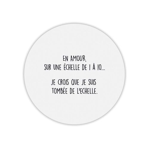 Tapis de souris rond imprimé amour echelle