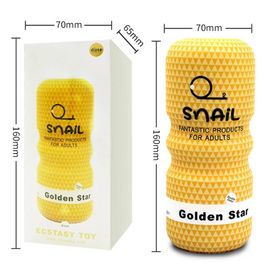 Masturbateurs Tasse Vaginale Pour Hommes Adultes 18 + Jouets Sexuels Réalistes 4d Gorge Profonde Vagin Artificiel Bouche Érotique Stimuler Masseur--Yellow-With Box