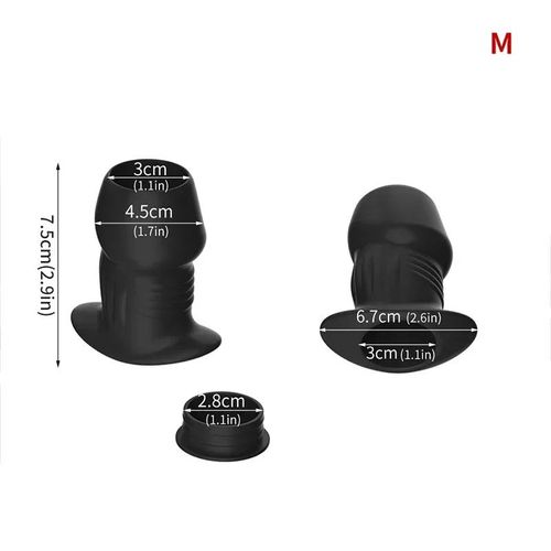 Perle Anale Creuse En Silicone, Plug Anal, Dilatateur D'anus, Tunnel D'expansion, Lavement, Massage De La Prostate, Jouets Sexuels Pour Femmes Et Hommes, Masturbation--Size M And Plug