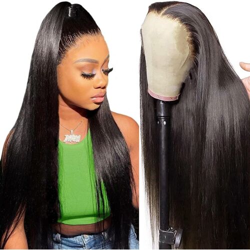 26pouces Perruque Femme Noir Wear And Go Glueless Wig Hair Straight Wig Perruque Cheveux 