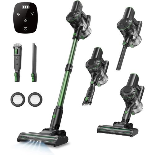Aspirateur Balai Sans Fil V9Pro, 45Kpa Aspirateur Sans Fil Puissant 60 Minutes Avec Écran Led,Moteur Sans Balais Hypermoto, Balai Pour Les Poils D'Animaux, Tapis Et Sols Durs