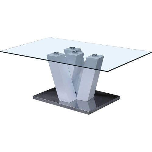 Table Basse "Gaya" - 110 X 60 X 40 Cm - Blanc Laqué