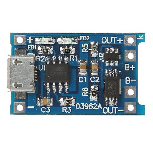 Charge De Batterie Au Lithium + Protection 2-En-1 Carte De Circuit Imprimé 5v 1a 2a Micro Usb Module