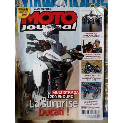 Moto Journal 2180 De 2016 Yamaha Yzf 300 R3,Ducati Multistrada 1200 Enduro,Suzuki Sv 650,Harley Forty Eight,Indian Scout,Victory Gunner,Programme 24h Du Mans,Honda Cb 500f,