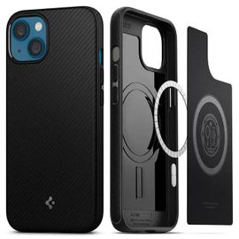 Coque Téléphone - Spigen - Acs03680 - Iphone 13 Mini - Noir Mat - Aimant Intégré - Antichoc