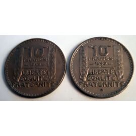 Lot De 2 Pièces De 10 Francs Turin 1949 - 2 Variantes