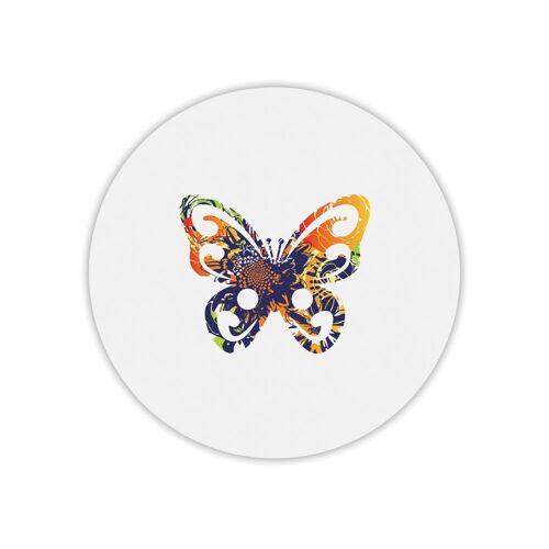 Tapis de souris rond imprimé papillon 2