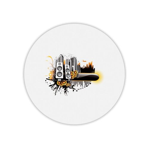 Tapis de souris rond hauts parleurs electro