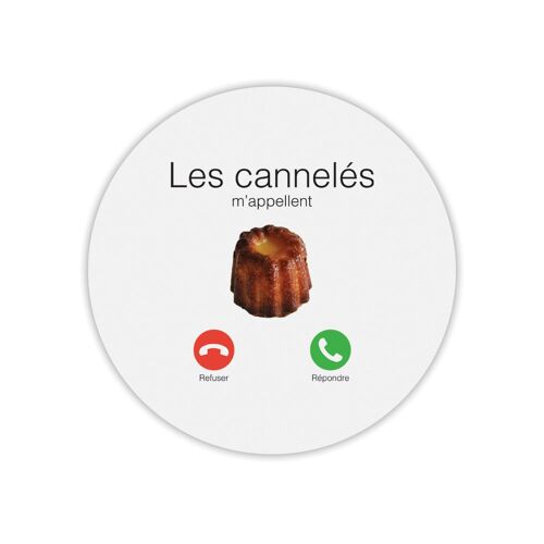 Tapis de souris rond les cannelés m'appelle
