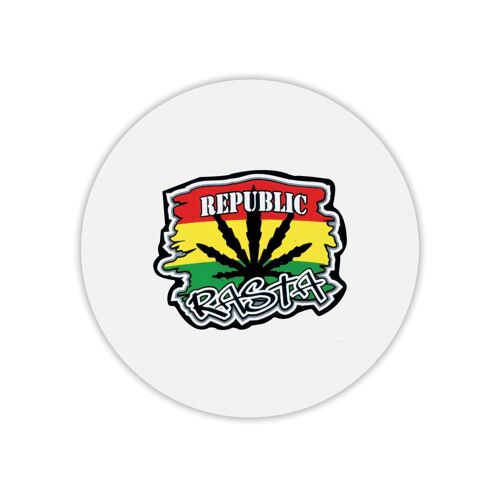 Tapis de souris rond imprimé republic rasta