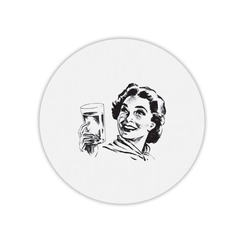 Tapis de souris rond imprimé women retro
